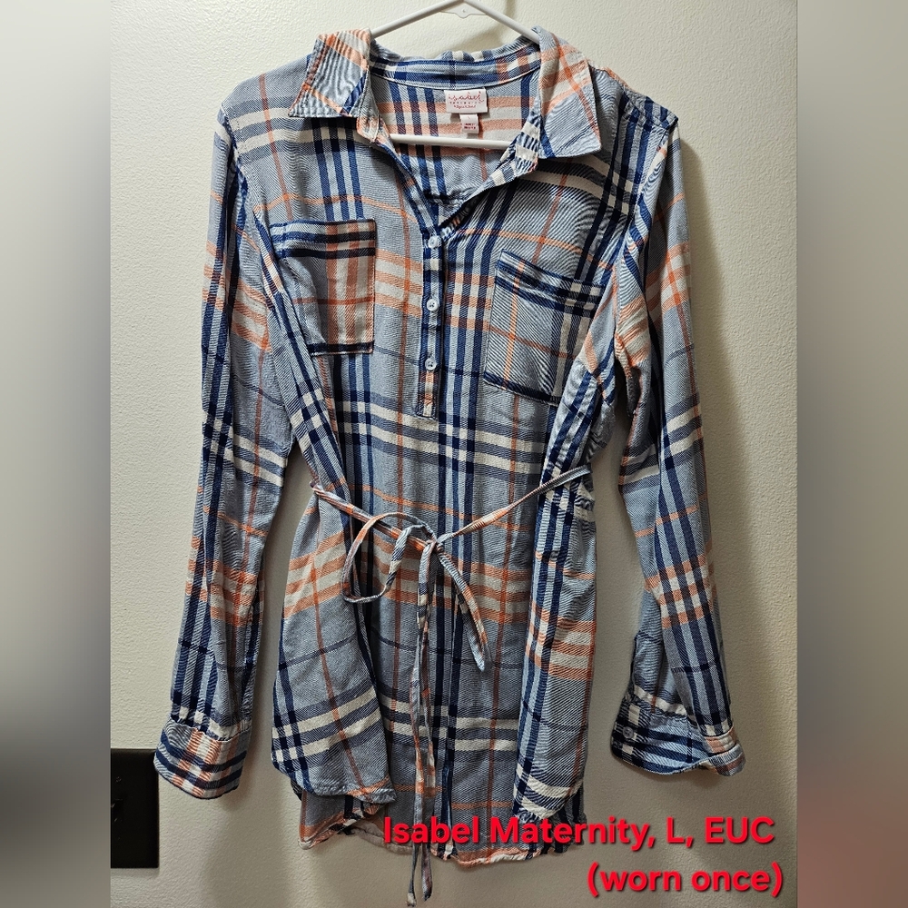Isabel Maternity Plaid Shirt